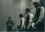 Percussion Group Cincinnati with John Cage (far left) in Witten, Germany, 1983. Photo courtesy of Allen Otte.