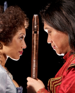 Jacqueline Echols as Pamina and Yi Li as Tamino in CCM's 'The Magic Flute.' Photography by Mark Lyons.